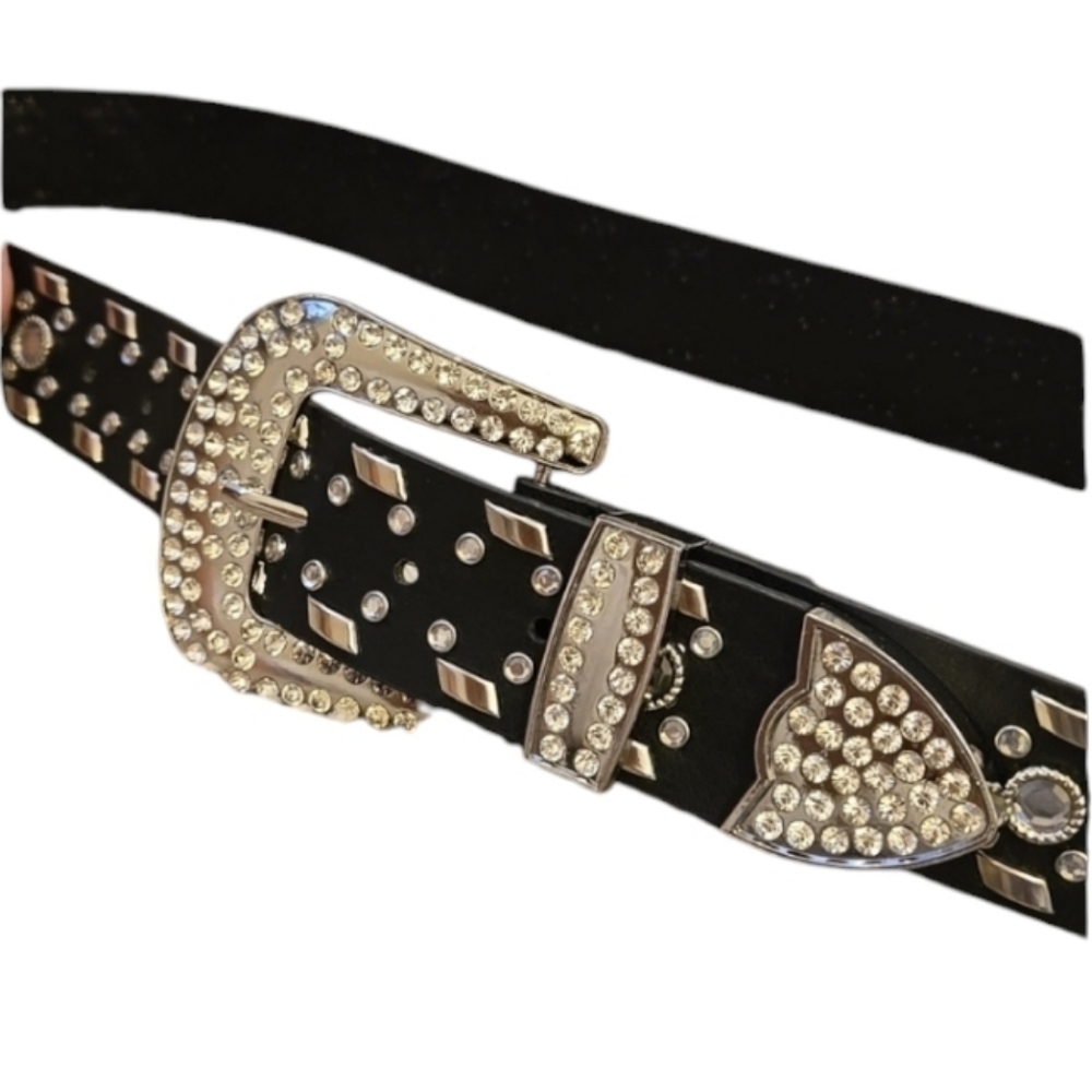 Leather Studded Western Belt